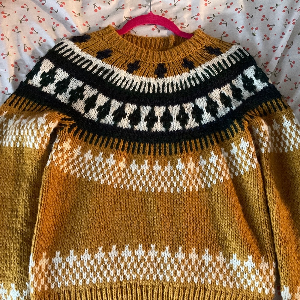 Yellow knit sweater